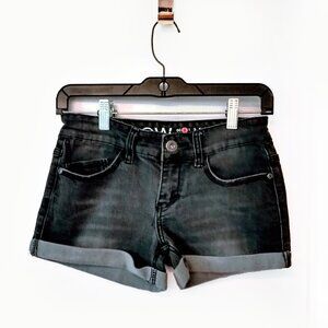 Harlow-Sophia Black Denim Cuff Shorts